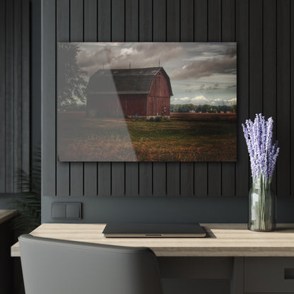 U R There Photography Fairgrove-Deckerville Red Rustic Farmhouse Acrylic Wall Print