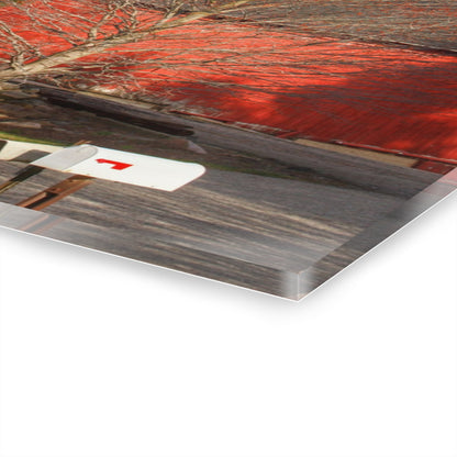 U R There Photography West Sutton Road Red Rustic Farmhouse Acrylic Wall Print
