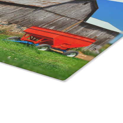 U R There Photography Kings Mill Grey Rustic Farmhouse Tempered-Glass Cutting Board