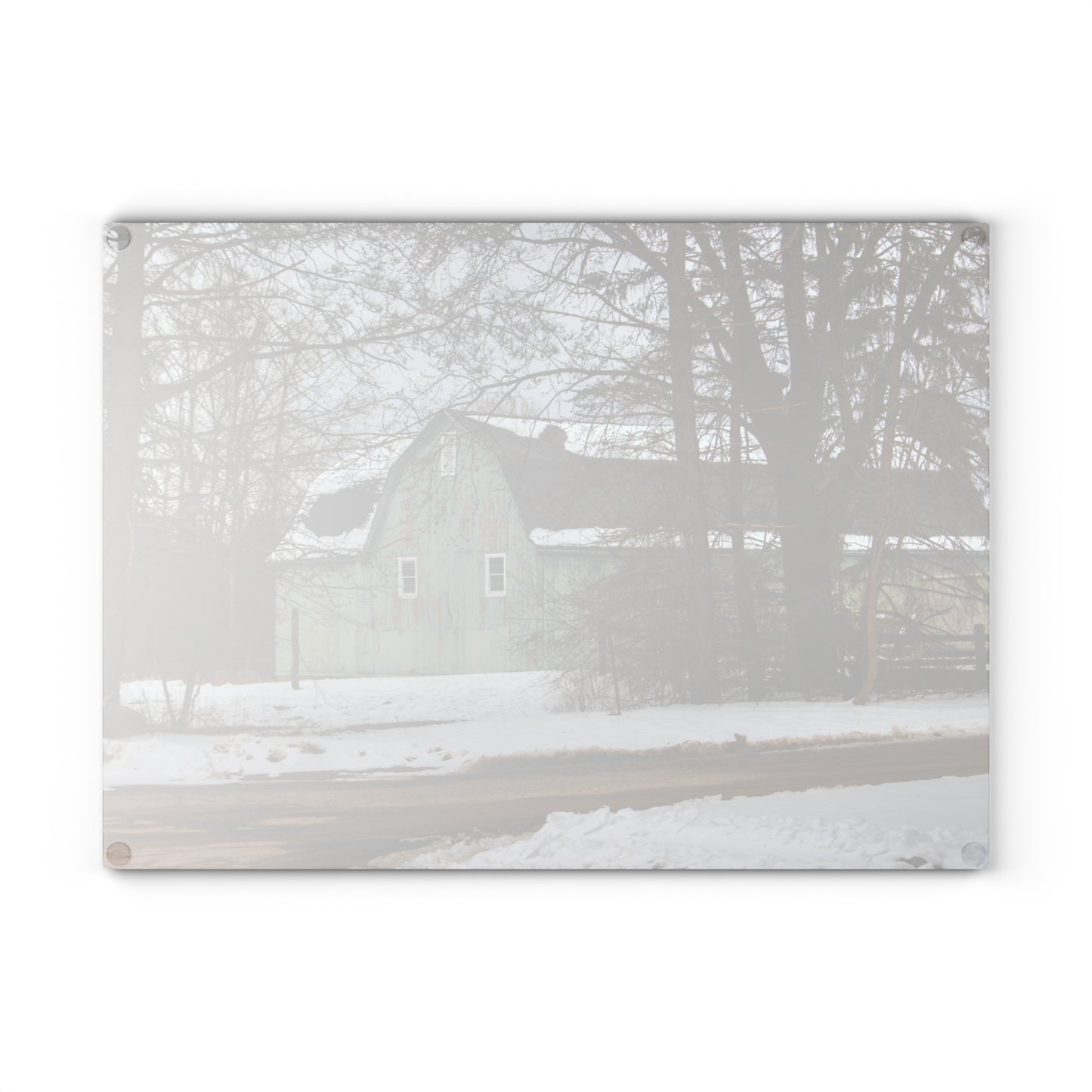 U R There Photography Hunters Creek Meadow Green Rustic Farmhouse Tempered-Glass Cutting Board