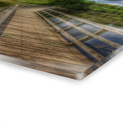 U R There Photography Linear Park Bridge in Lapeer III Rustic Farmhouse Acrylic Wall Print