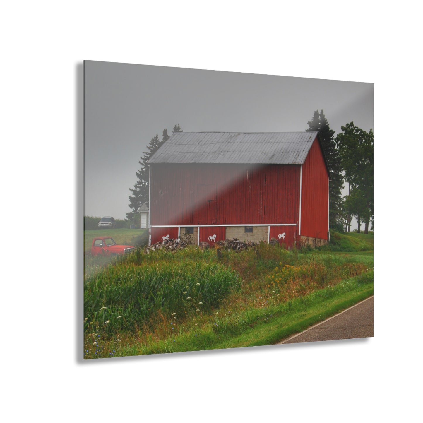 U R There Photography Brown Road Horse Barn I Rustic Farmhouse Acrylic Wall Print