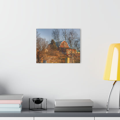 U R There Photography Otter Lake Road Hillside Red Rustic Farmhouse Acrylic Wall Print