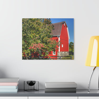 U R There Photography Oakwood Road Red Rustic Farmhouse Acrylic Wall Print