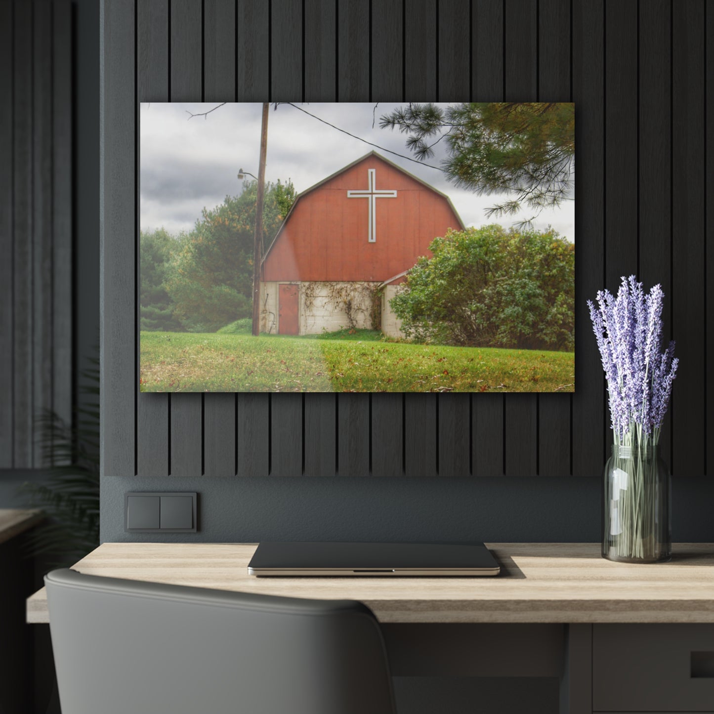 U R There Photography Flint River Road Cross Barn Rustic Farmhouse Acrylic Wall Print