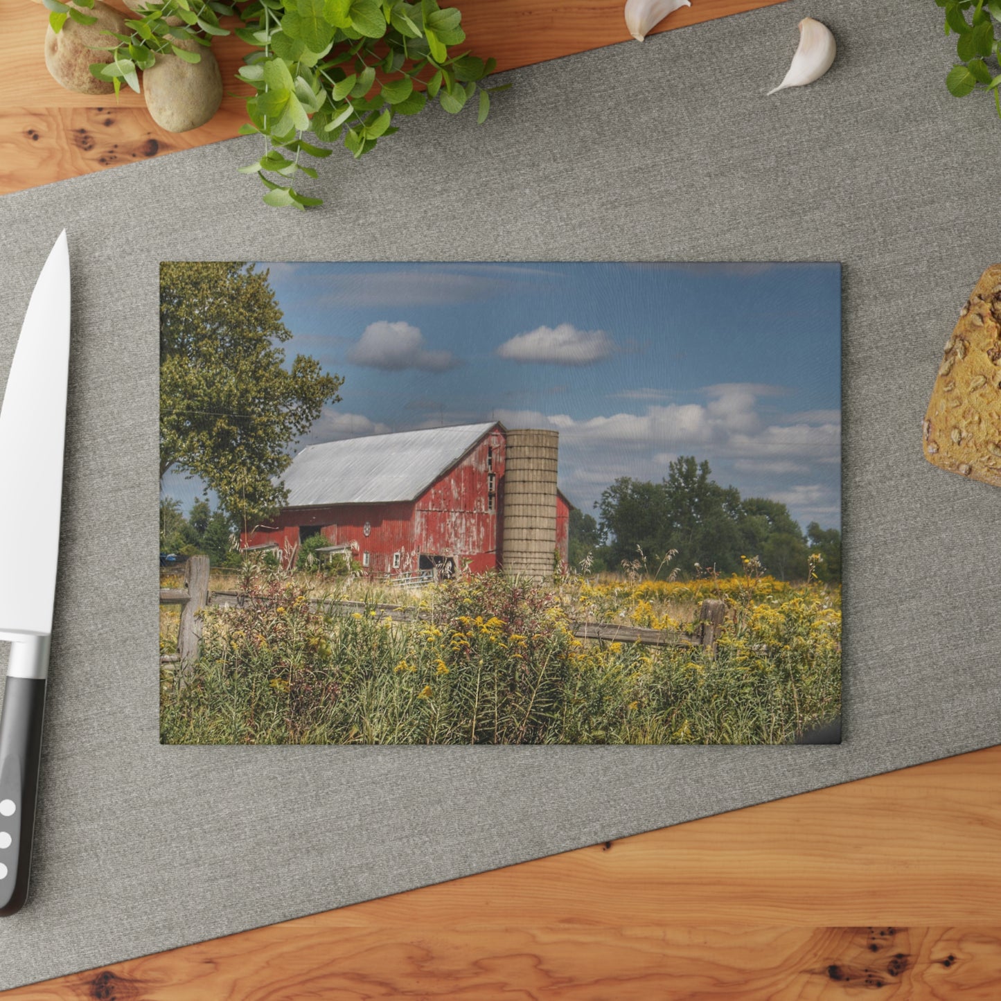 Barn Boutique Rustic Tempered-Glass Cutting Board| Nettney Road Red