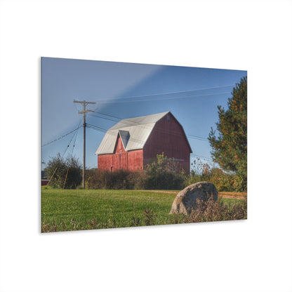 U R There Photography Hemingway Lake Road Red Rustic Farmhouse Acrylic Wall Print