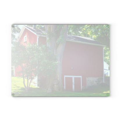 U R There Photography Court Street City Red Rustic Farmhouse Tempered-Glass Cutting Board