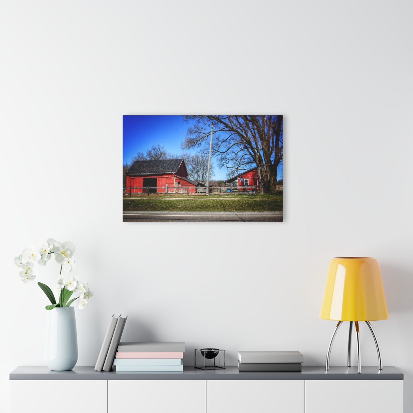 U R There Photography Imlay Reds Rustic Farmhouse Acrylic Wall Print