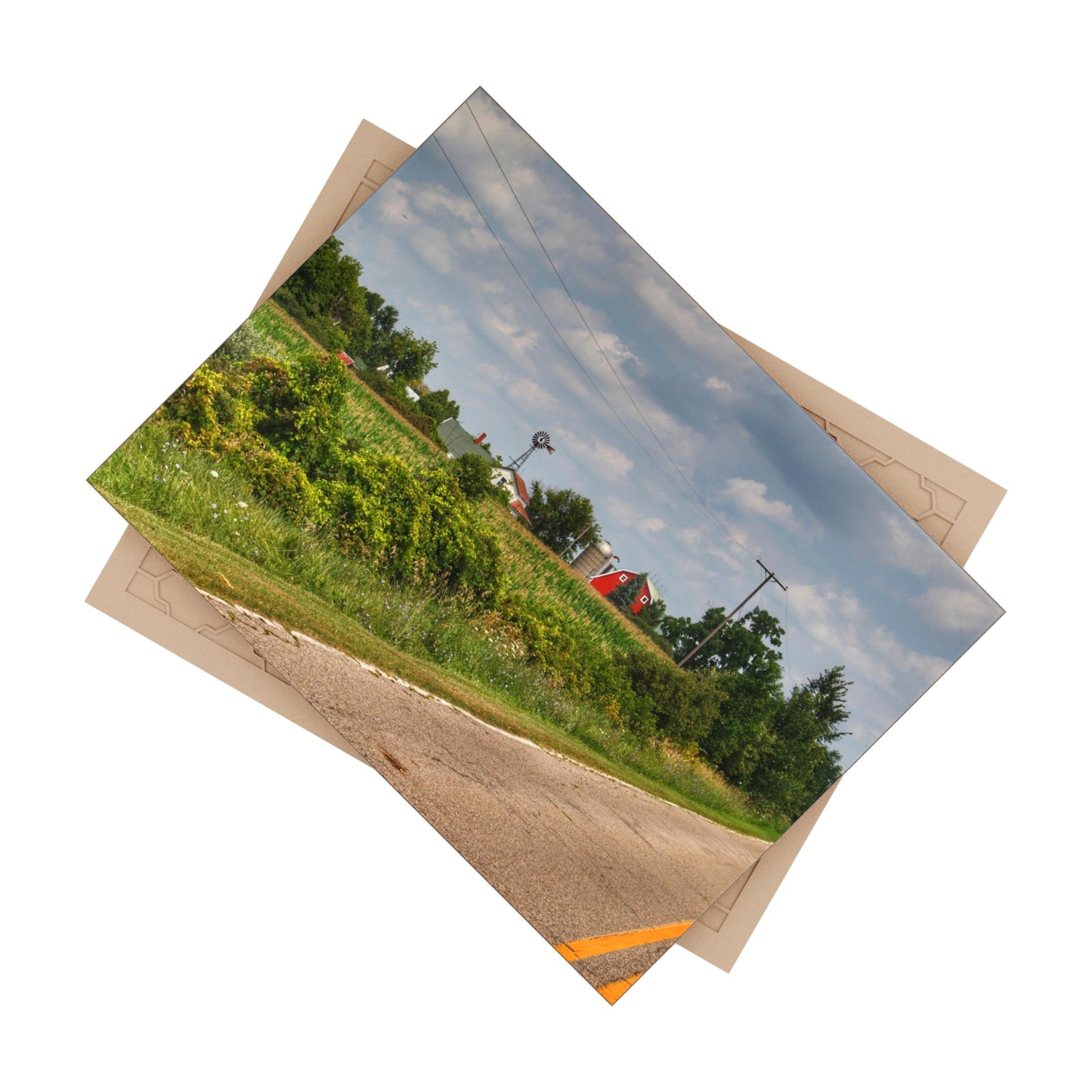 U R There Photography Across the Field in Elba I Rustic Farmhouse Decorative Ceramic Tile