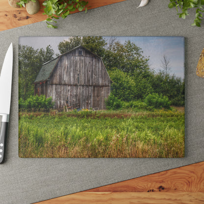U R There Photography Frankford Road Grey Rustic Farmhouse Tempered-Glass Cutting Board