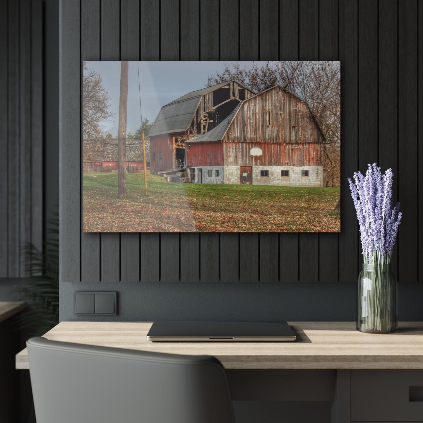 U R There Photography Crawford Road Old Red Rustic Farmhouse Acrylic Wall Print