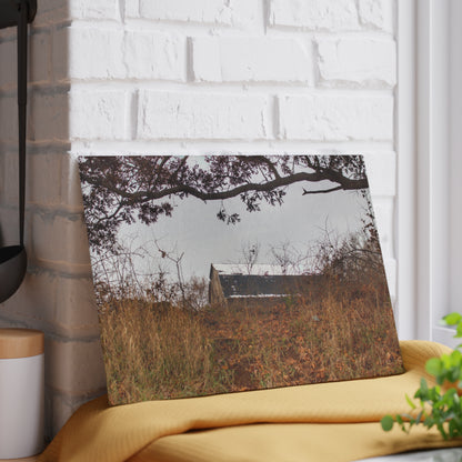 U R There Photography North Oxford Road Grey III Rustic Farmhouse Tempered-Glass Cutting Board