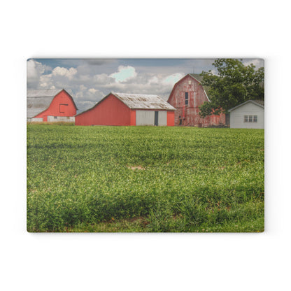 U R There Photography Roadside Trio Rustic Farmhouse Tempered-Glass Cutting Board