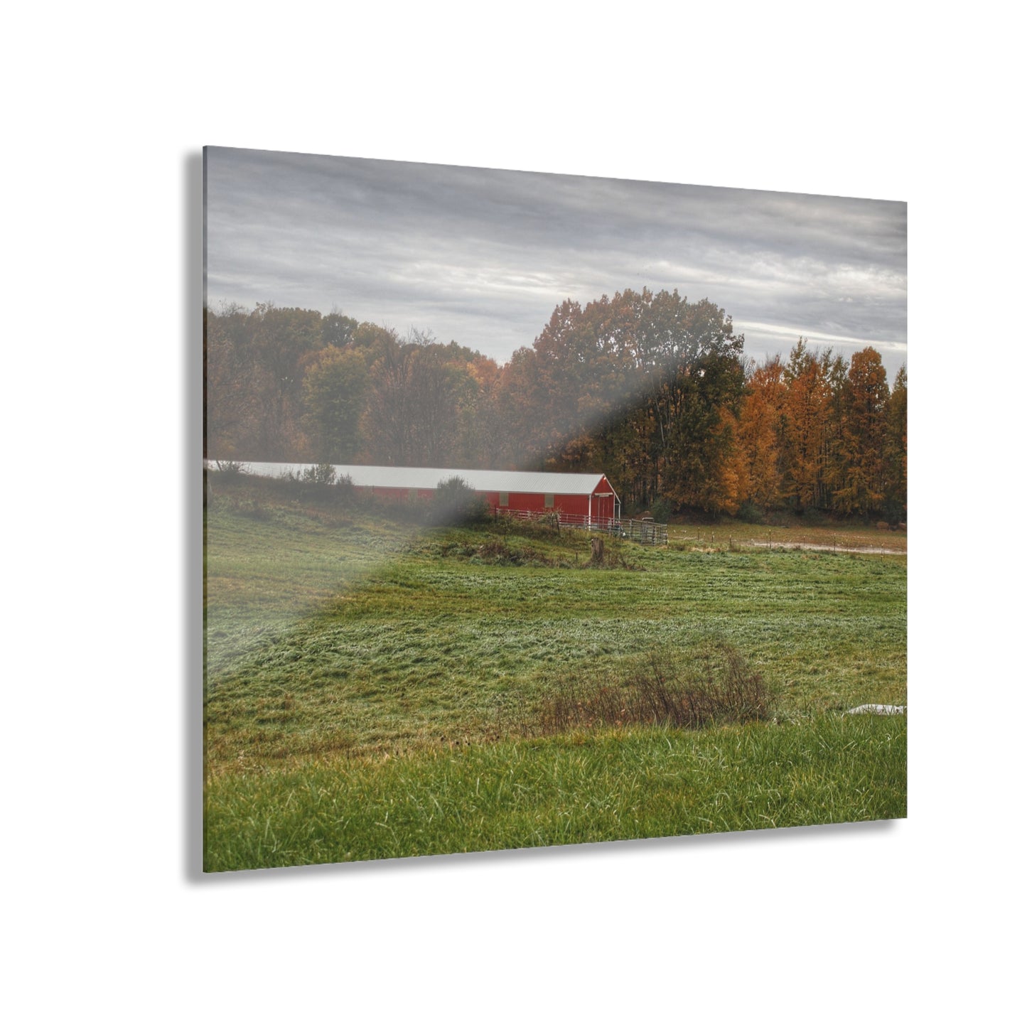 U R There Photography Bronson Lake Hidden Red I Rustic Farmhouse Acrylic Wall Print