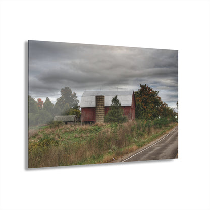 Barn Boutique Modern Farmhouse Acrylic Wall Print| Columbiaville Red in Fall I