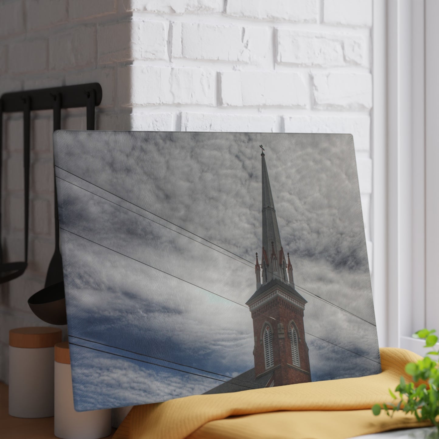 U R There Photography Frankenmuth Catholic Church Rustic Farmhouse Tempered-Glass Cutting Board