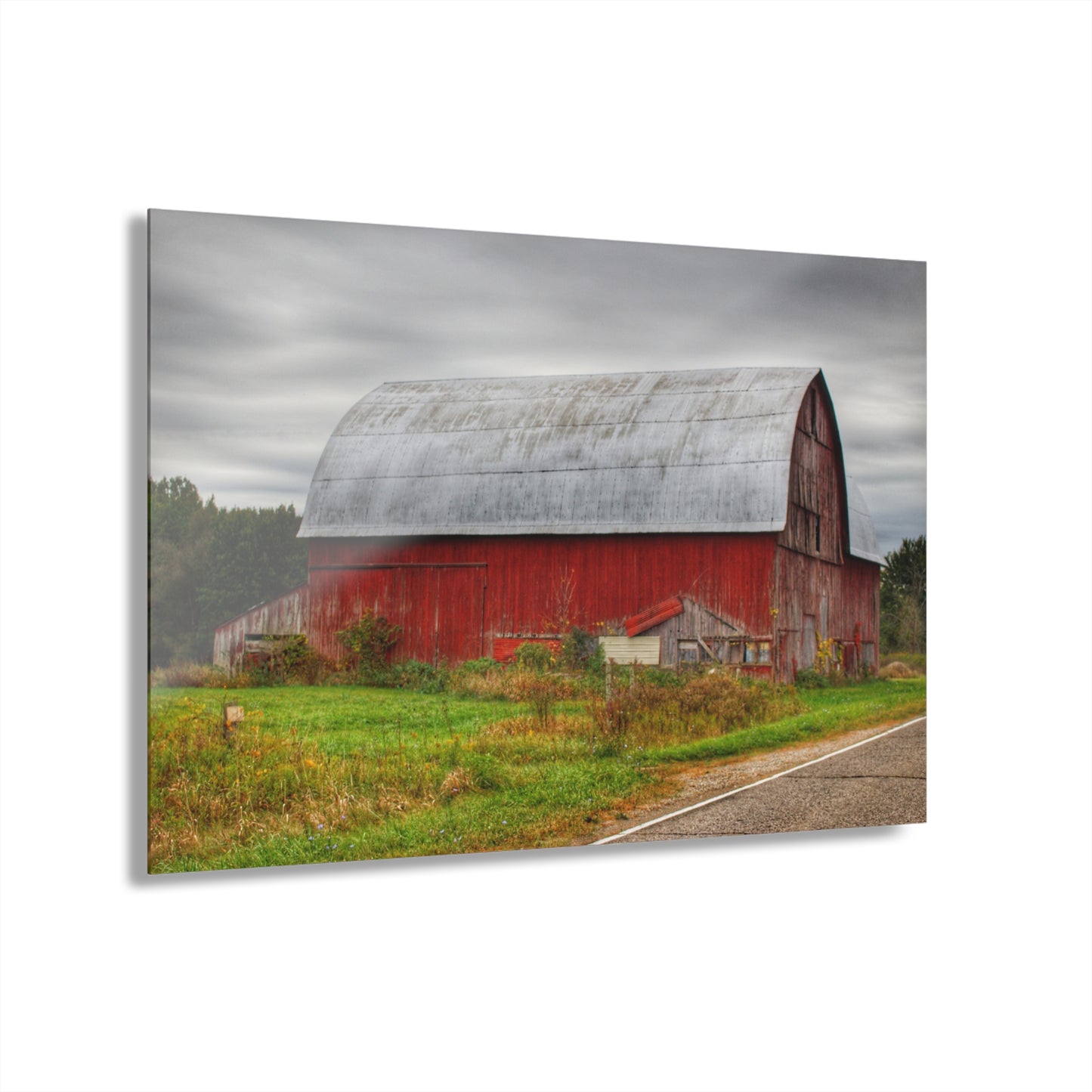 U R There Photography Valentine Road Red Saltbox Rustic Farmhouse Acrylic Wall Print