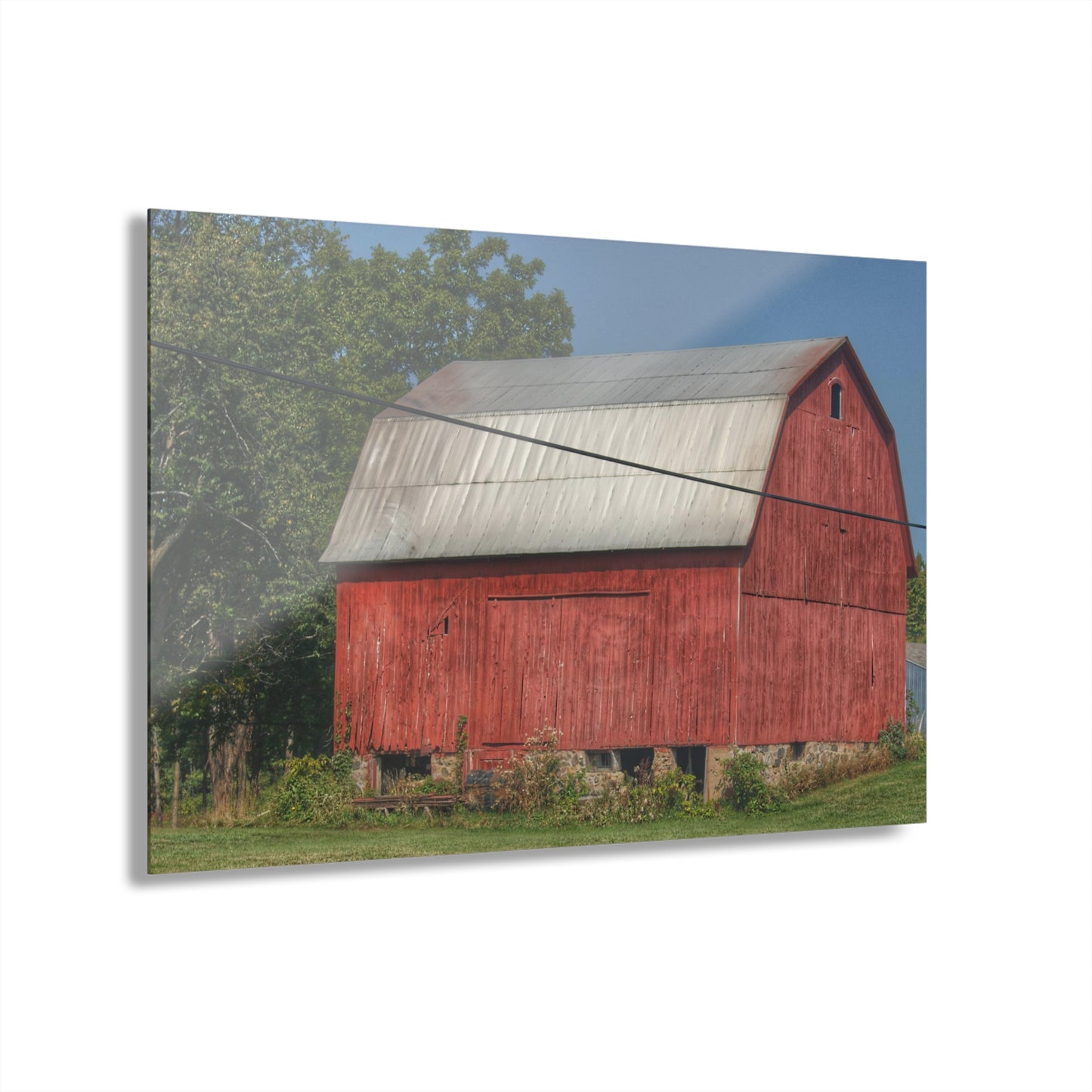 U R There Photography Belsay Road Red Rustic Farmhouse Acrylic Wall Print
