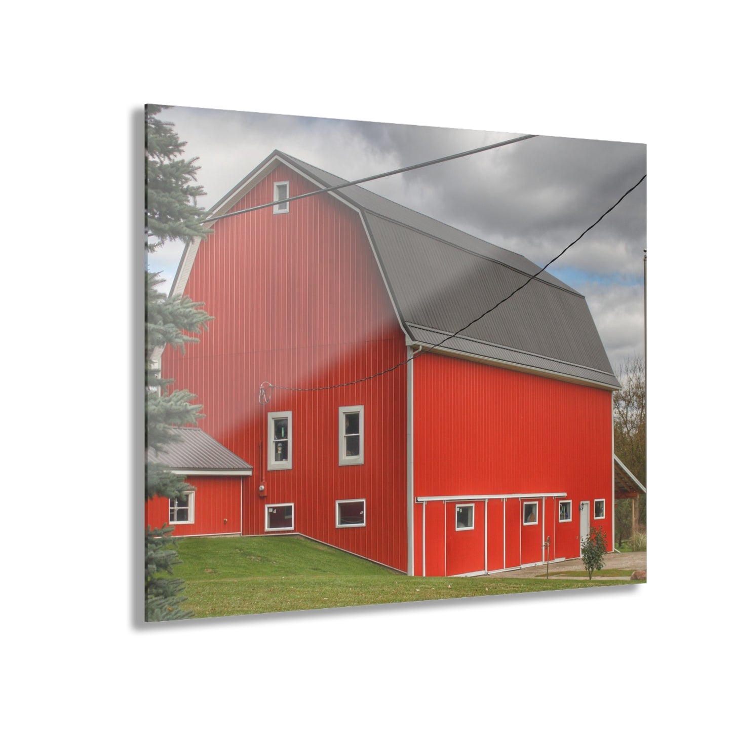 U R There Photography Connell Road Modern Red Rustic Farmhouse Acrylic Wall Print