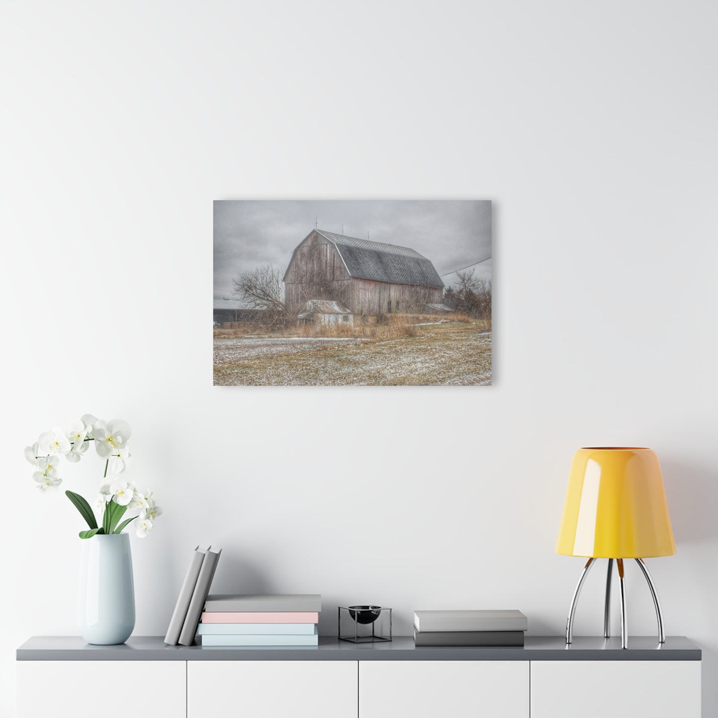 U R There Photography Mayville Road Grey Rustic Farmhouse Acrylic Wall Print