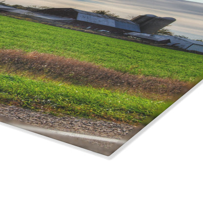 U R There Photography Shepard Road Farm I Rustic Farmhouse Tempered-Glass Cutting Board