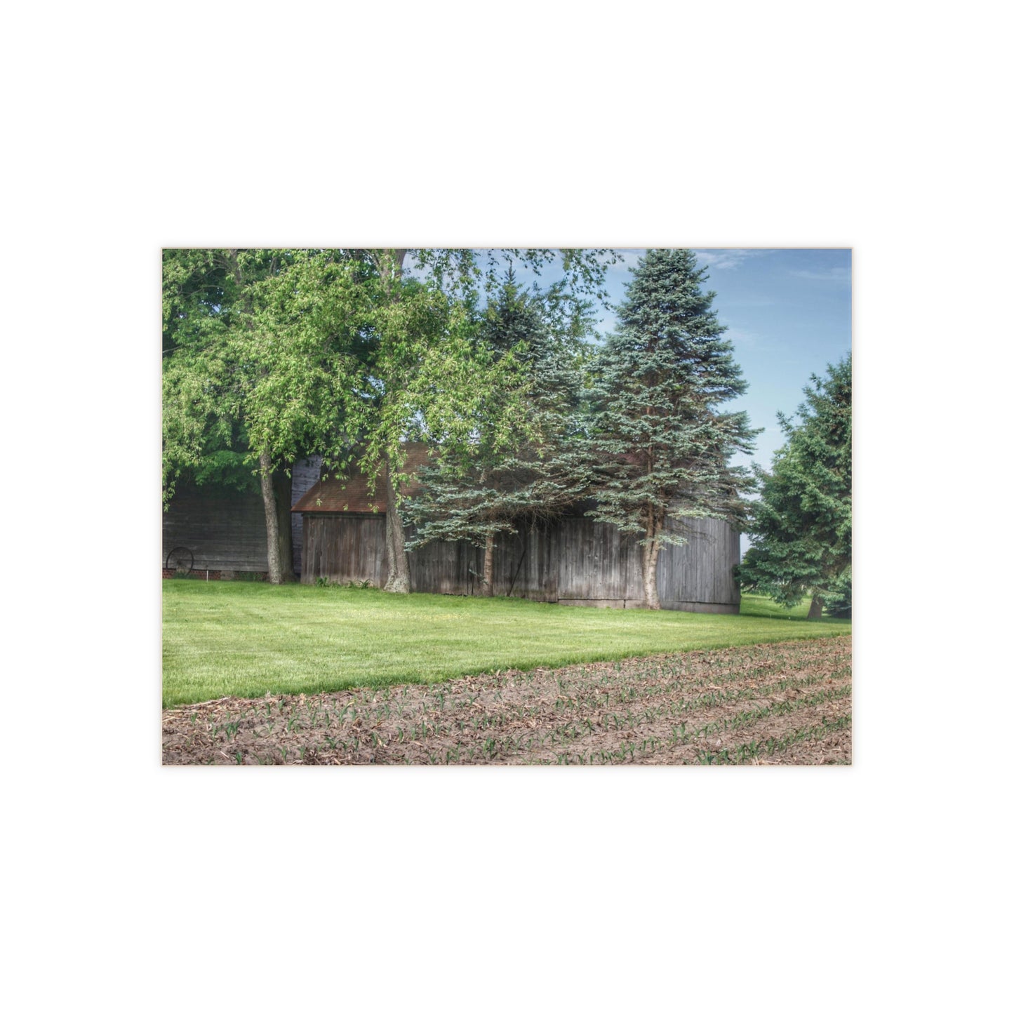 U R There Photography Barkley Road Greys II Rustic Farmhouse Decorative Ceramic Tile