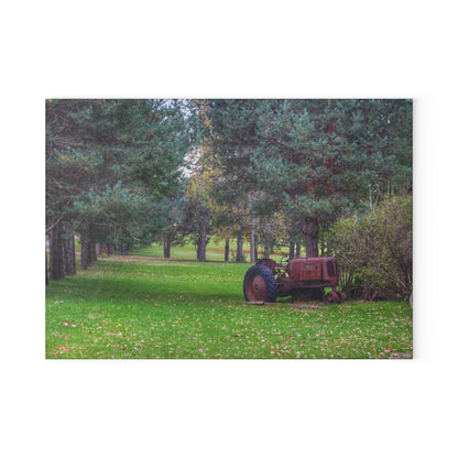 U R There Photography Casey Road Yard Art I Rustic Farmhouse Tempered-Glass Cutting Board