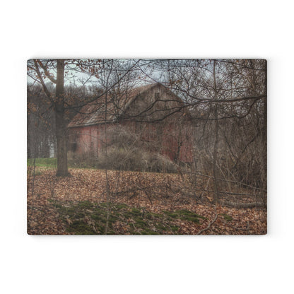 U R There Photography Mayville Hidden Barn II Rustic Farmhouse Tempered-Glass Cutting Board