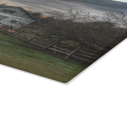 U R There Photography Myers Road Hidden White Rustic Farmhouse Tempered-Glass Cutting Board