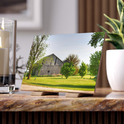 U R There Photography Caro Road Twin Greys II Rustic Farmhouse Decorative Ceramic Tile