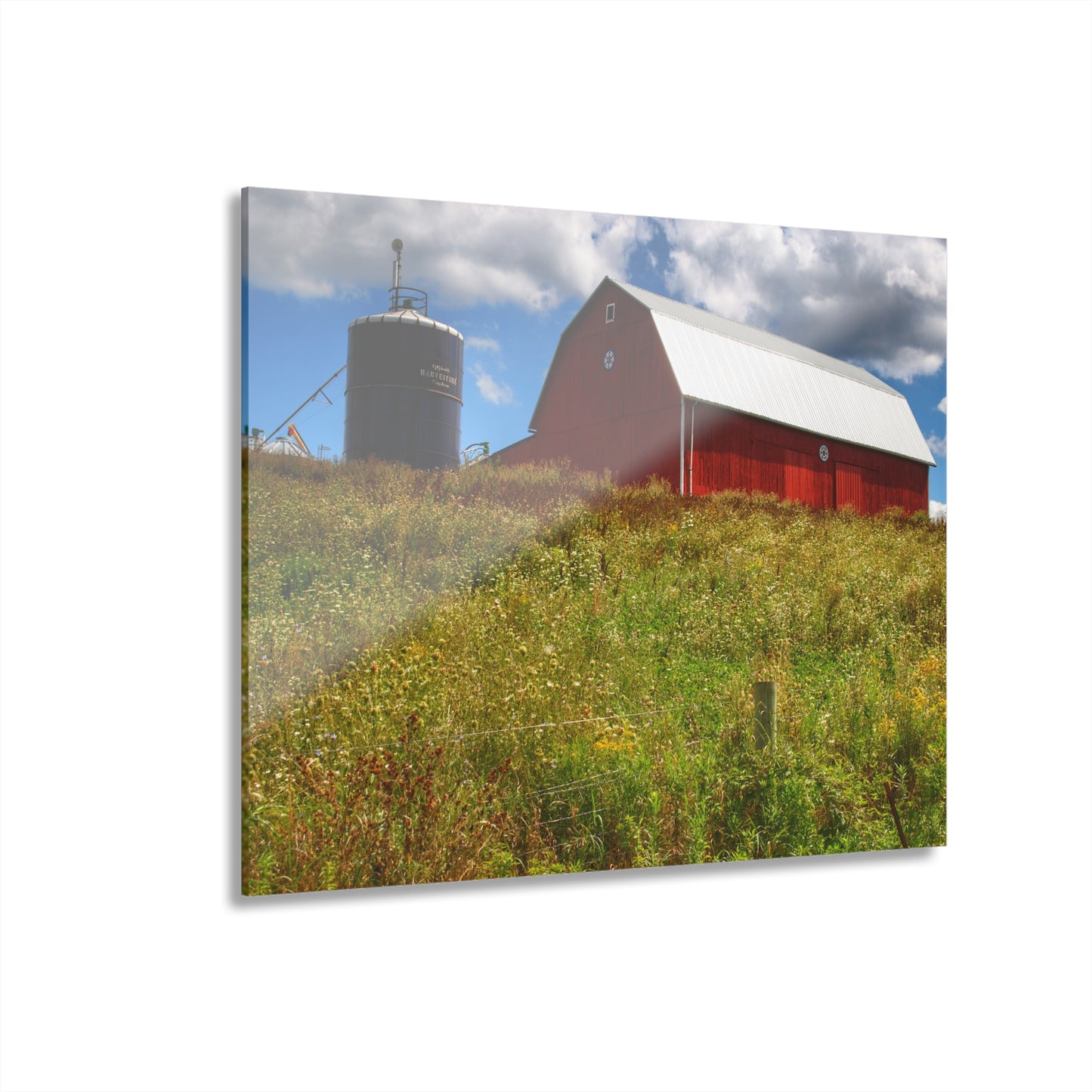 U R There Photography South Henderson Road Hilltop Red I Rustic Farmhouse Acrylic Wall Print