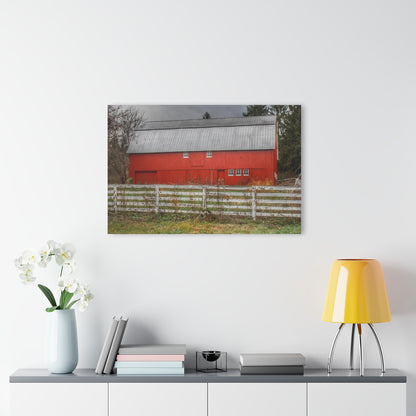 U R There Photography Corralled Red Rustic Farmhouse Acrylic Wall Print