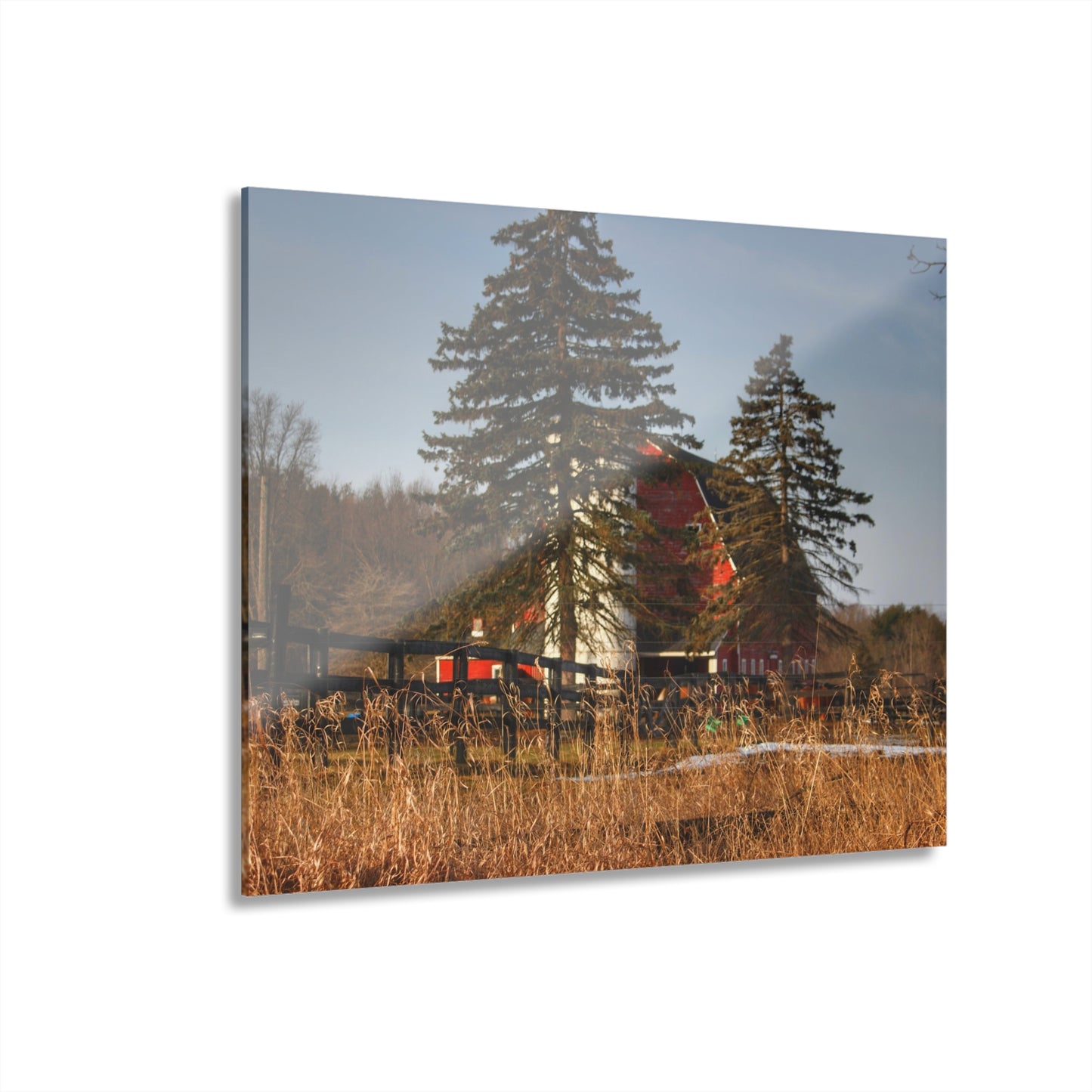 U R There Photography Blood Road Red I Rustic Farmhouse Acrylic Wall Print