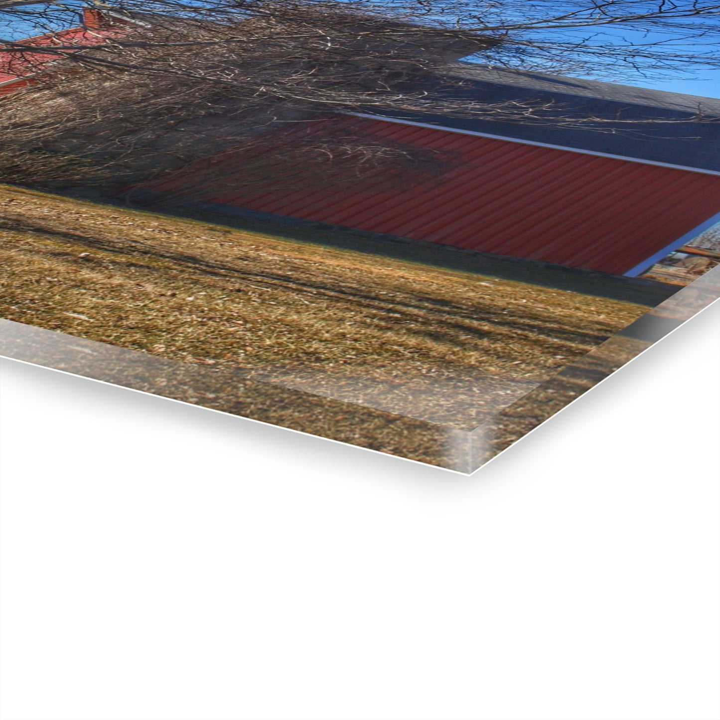 U R There Photography Leonard Road Red Rustic Farmhouse Acrylic Wall Print