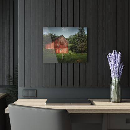 U R There Photography Buckhorn Lake Road Red Rustic Farmhouse Acrylic Wall Print