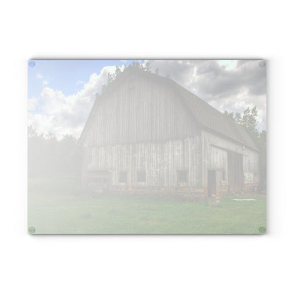 U R There Photography Fieldstone Grey Rustic Farmhouse Tempered-Glass Cutting Board
