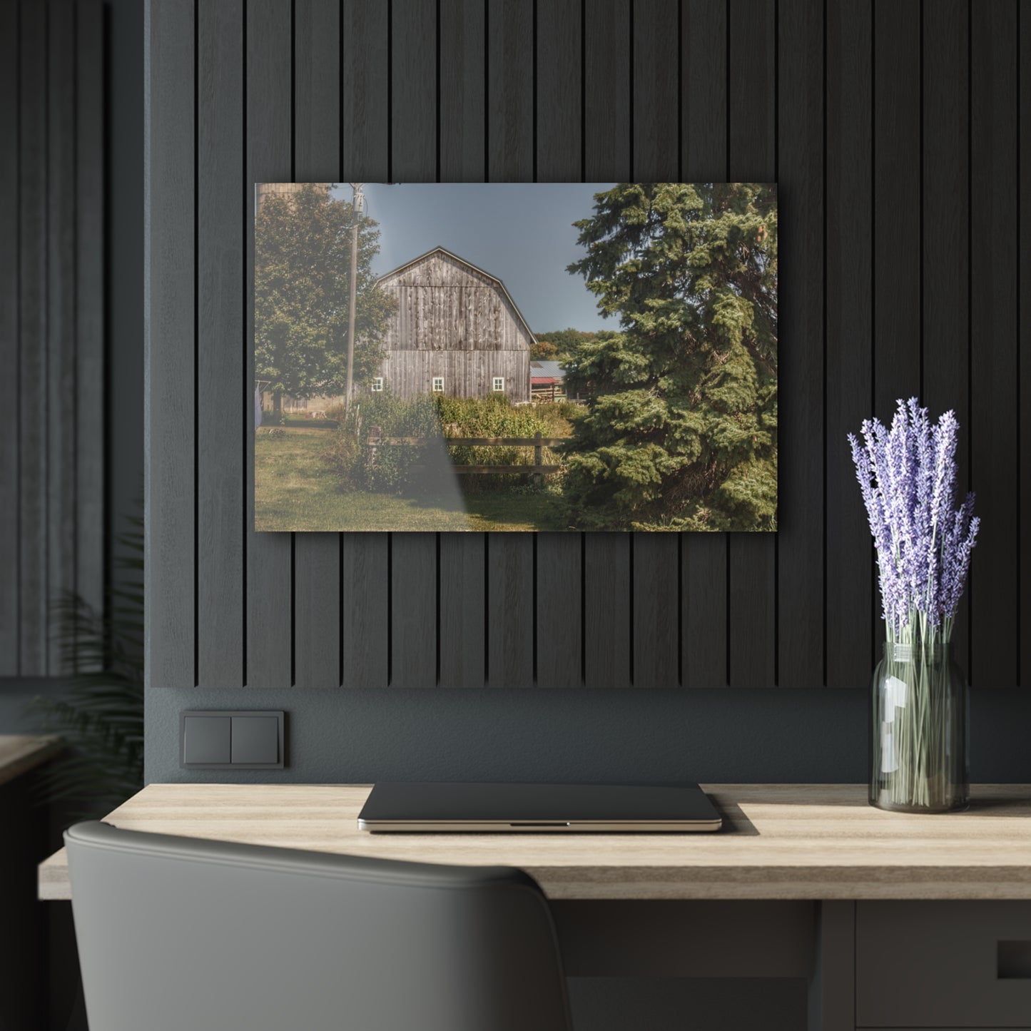 U R There Photography Roadside Grey of Vassar Rustic Farmhouse Acrylic Wall Print