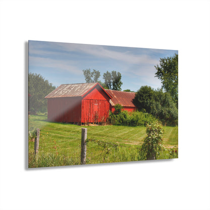 U R There Photography South Oak Road Reds II Rustic Farmhouse Acrylic Wall Print