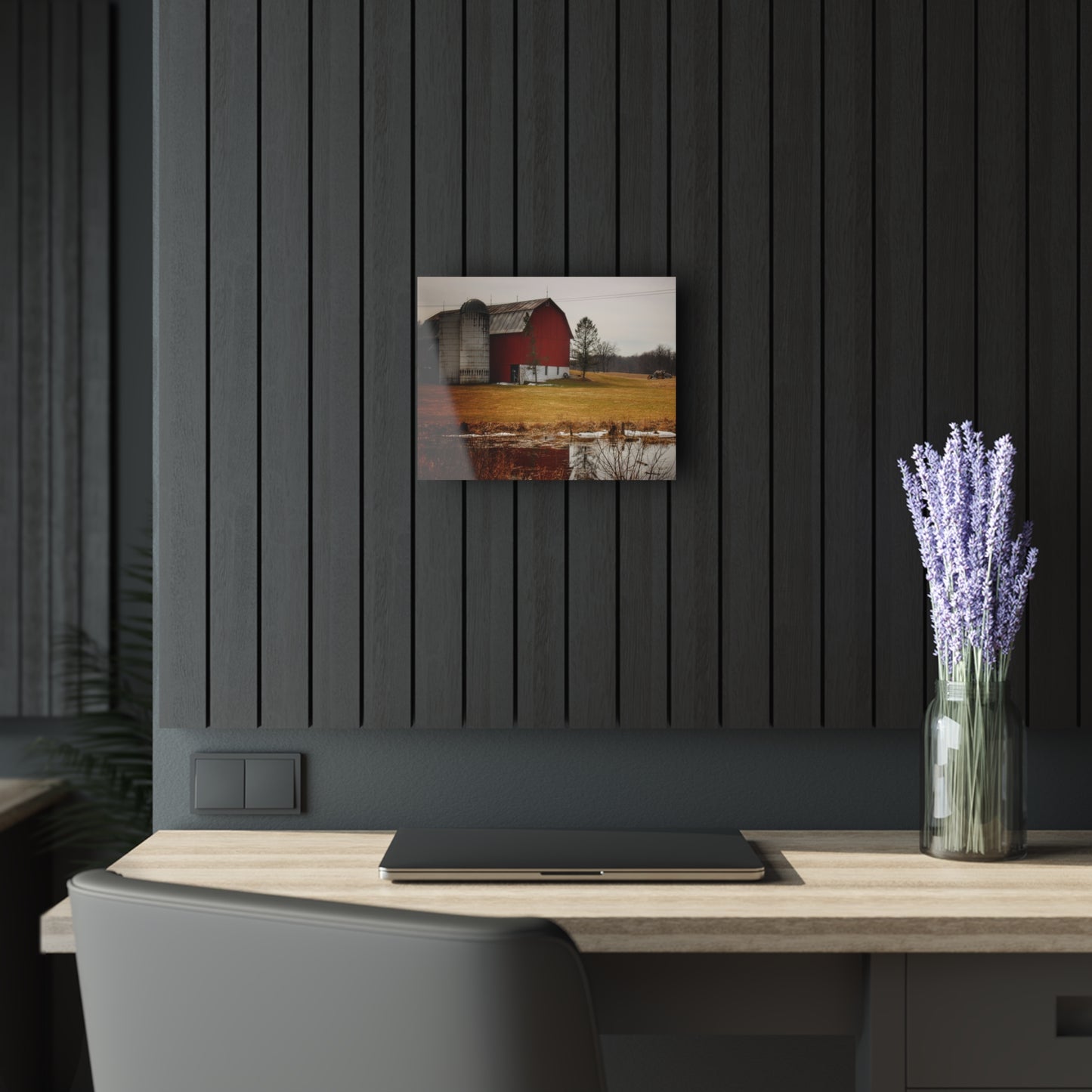 U R There Photography Havens Road Red Rustic Farmhouse Acrylic Wall Print