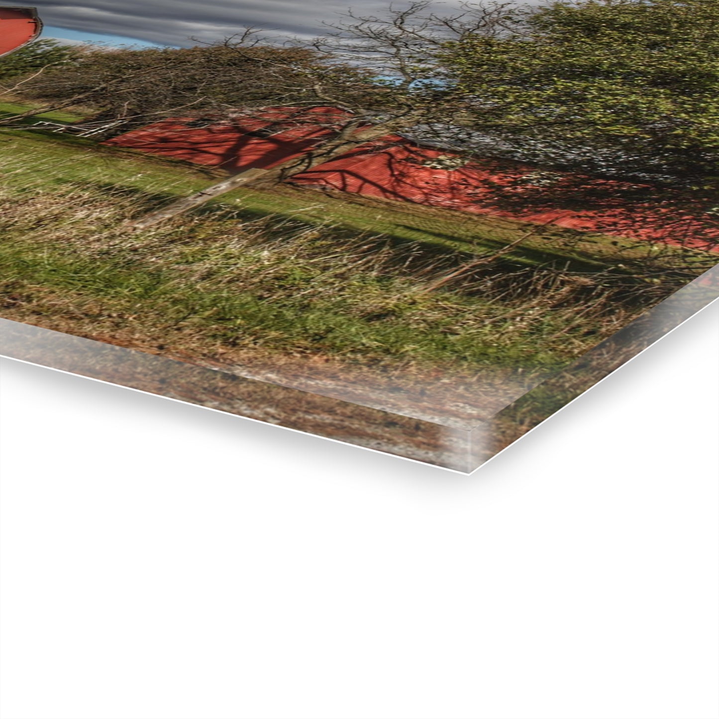 U R There Photography Genesee Road Red III Rustic Farmhouse Acrylic Wall Print