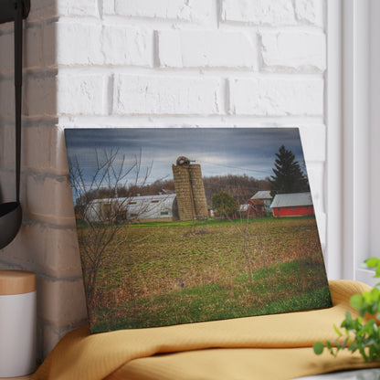 U R There Photography Fostoria Road Quonset Rustic Farmhouse Tempered-Glass Cutting Board