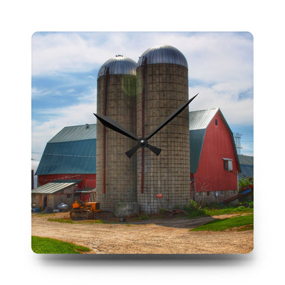 U R There Photography South Washburn Red Rustic Farmhouse Acrylic Analog Wall Clock