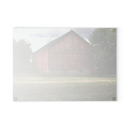 U R There Photography Five Lakes Red II Rustic Farmhouse Tempered-Glass Cutting Board