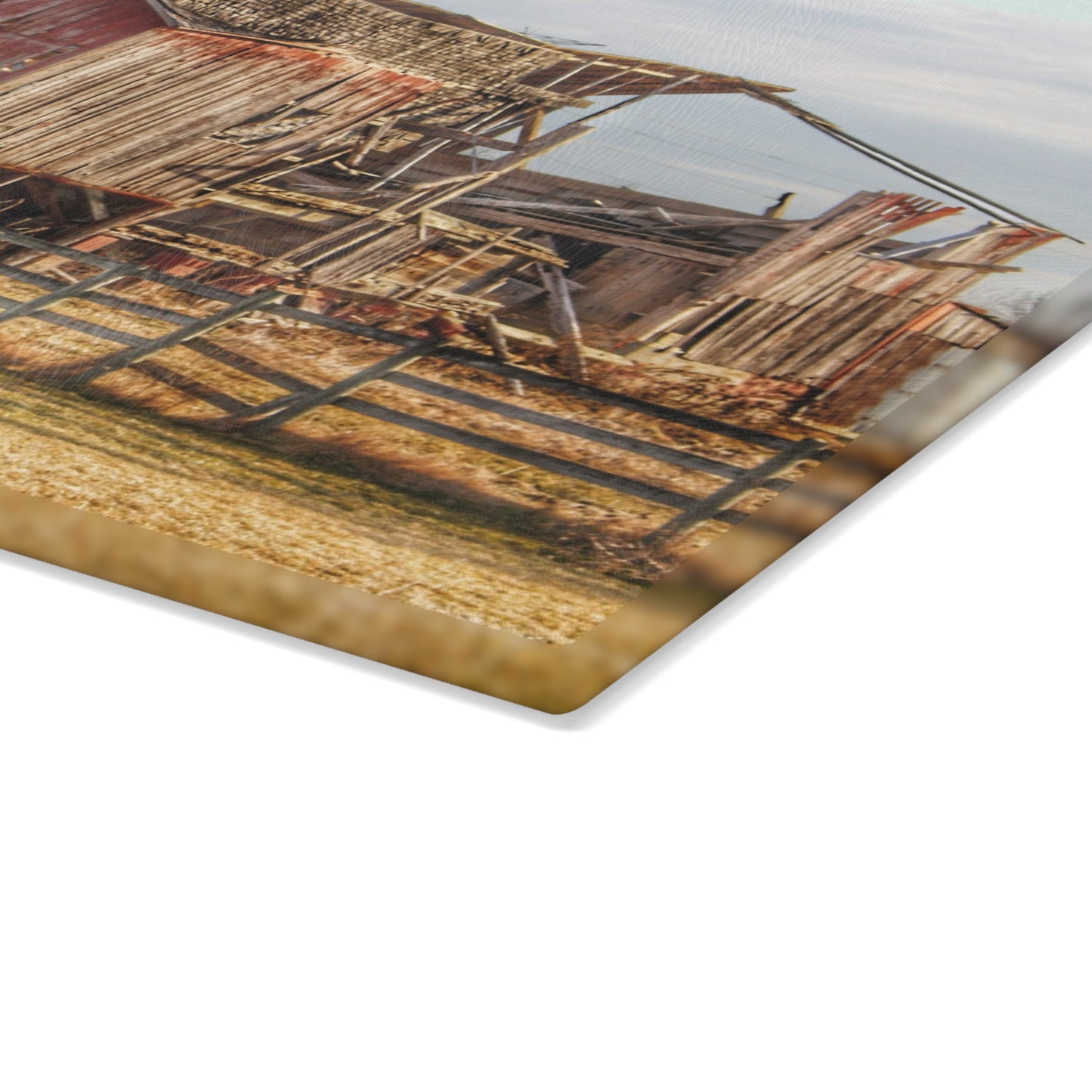 U R There Photography Irish Road Old Red I Rustic Farmhouse Tempered-Glass Cutting Board 8"x 11"