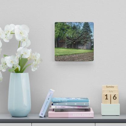 U R There Photography Barkley Road Grey I Rustic Farmhouse Acrylic Analog Wall Clock