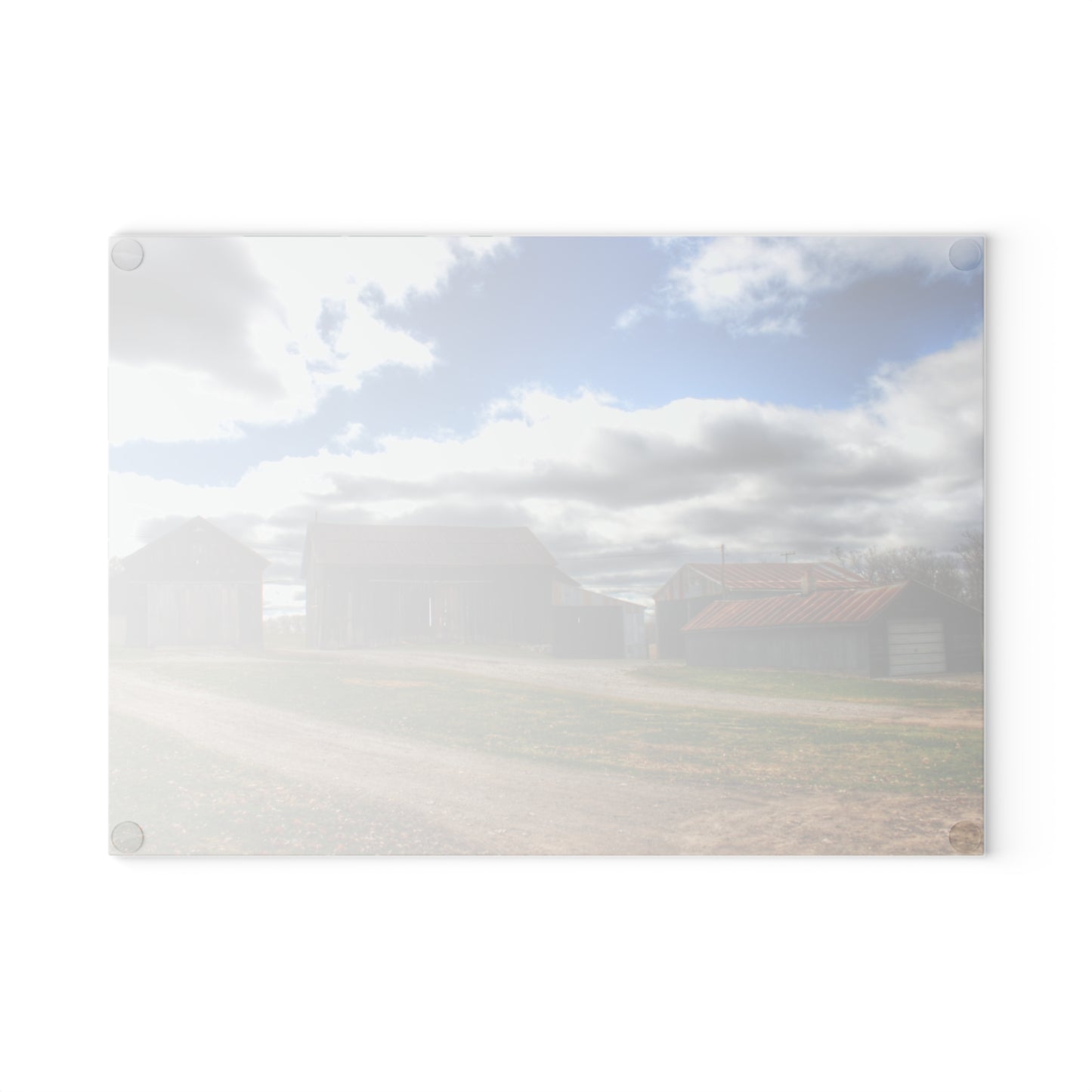 U R There Photography Buckhorn Lake Road Centennial Farm Rustic Farmhouse Tempered-Glass Cutting Board