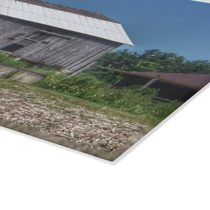 U R There Photography Millington Road Grey Rustic Farmhouse Tempered-Glass Cutting Board