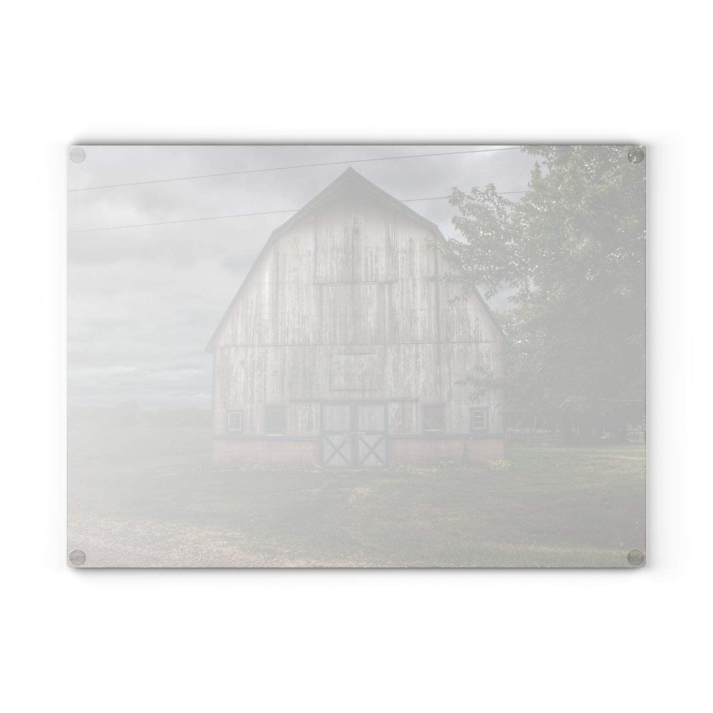 Barn Boutique Rustic Tempered-Glass Cutting Board| Bristol Road White I