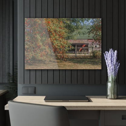 U R There Photography Farrand Road Red Coral by Flowering Tree Rustic Farmhouse Acrylic Wall Print